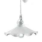 Závěsné svítidlo nahoru a dolů z vlnité lesklé keramiky - Belluno Viadurini