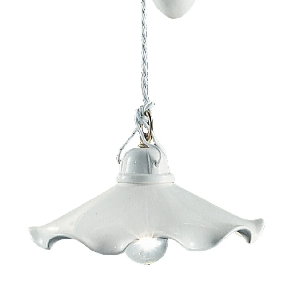 Závěsné svítidlo nahoru a dolů z vlnité lesklé keramiky - Belluno Viadurini