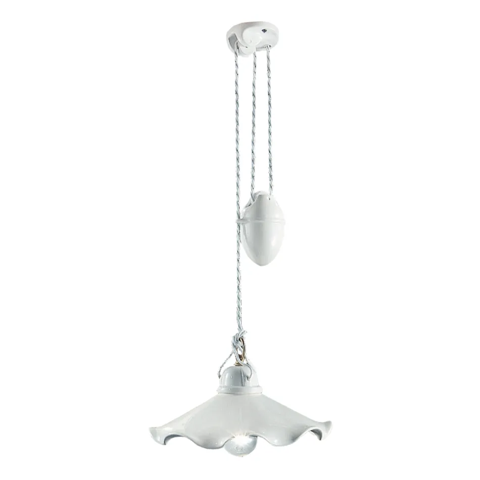 Závěsné svítidlo nahoru a dolů z vlnité lesklé keramiky - Belluno Viadurini