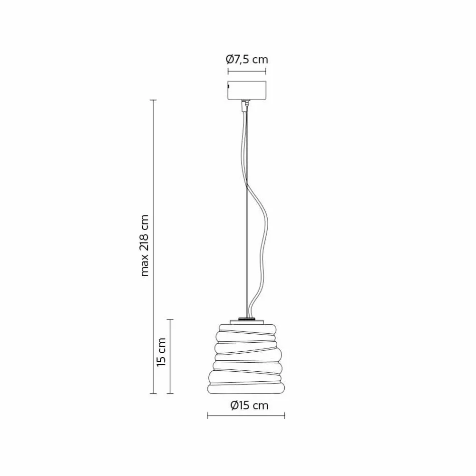 Závěsná lampa do obývacího pokoje v bílém saténovém skle, 3 rozměry - měkká Viadurini