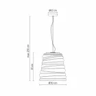 Závěsná lampa do obývacího pokoje v bílém saténovém skle, 3 rozměry - měkká Viadurini