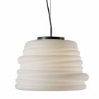 Závěsná lampa do obývacího pokoje v bílém saténovém skle, 3 rozměry - měkká Viadurini
