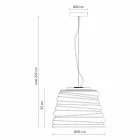 Závěsná lampa do obývacího pokoje v bílém saténovém skle, 3 rozměry - měkká Viadurini