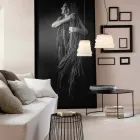 Závěsná lampa do obývacího pokoje v bílém saténovém skle, 3 rozměry - měkká Viadurini