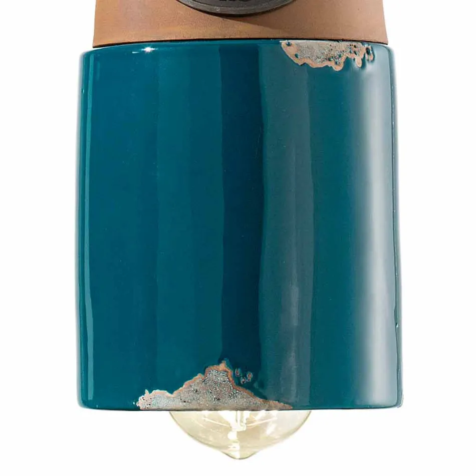 Závěsné svítidlo průmyslové styl keramiky a ferro Stephanie Viadurini