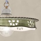 Vintage keramická a ručně vyráběná železná závěsná lampa - Alessandria Viadurini
