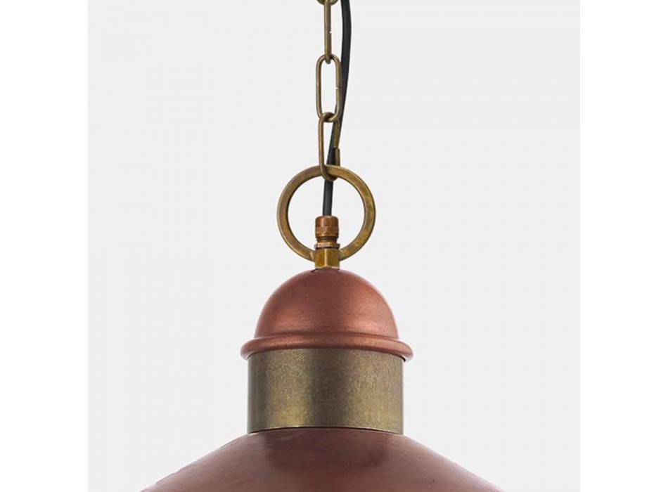 Vintage závěsná lampa z mosazi a mědi s řetězem - Borgo od Il Fanale Viadurini