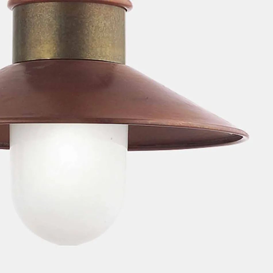 Vintage závěsná lampa z mosazi a mědi s řetězem - Borgo od Il Fanale Viadurini