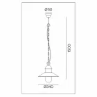 Vintage závěsná lampa z mosazi a mědi s řetězem - Borgo od Il Fanale Viadurini