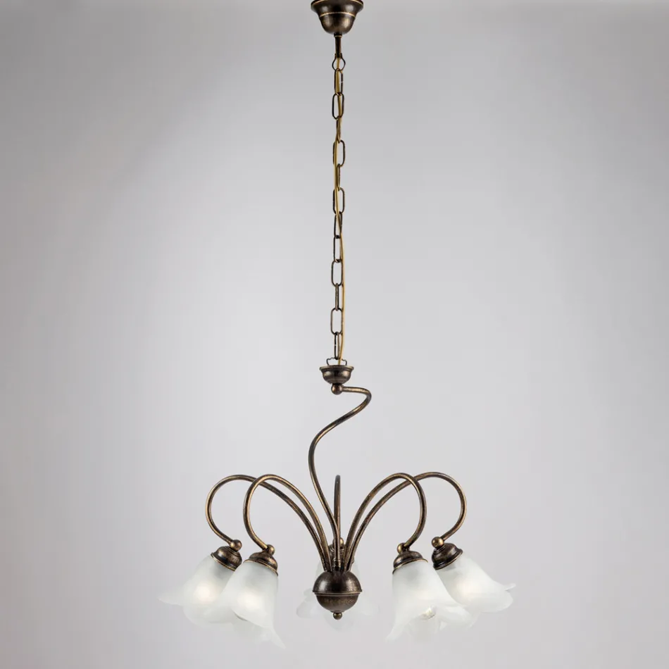 Ručně vyrobená skleněná a kovová lampa pro noblesní prostory – Cometa Viadurini