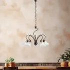 Ručně vyrobená skleněná a kovová lampa pro noblesní prostory – Cometa Viadurini