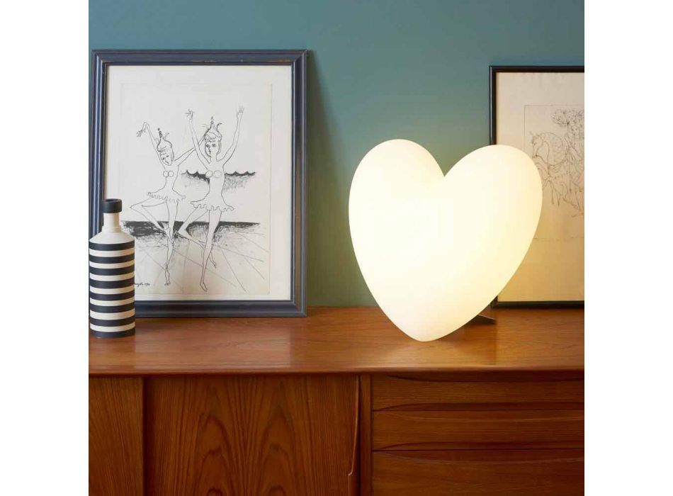 Barevné Slide Love stolní lampa srdce vyrobené v Itálii
