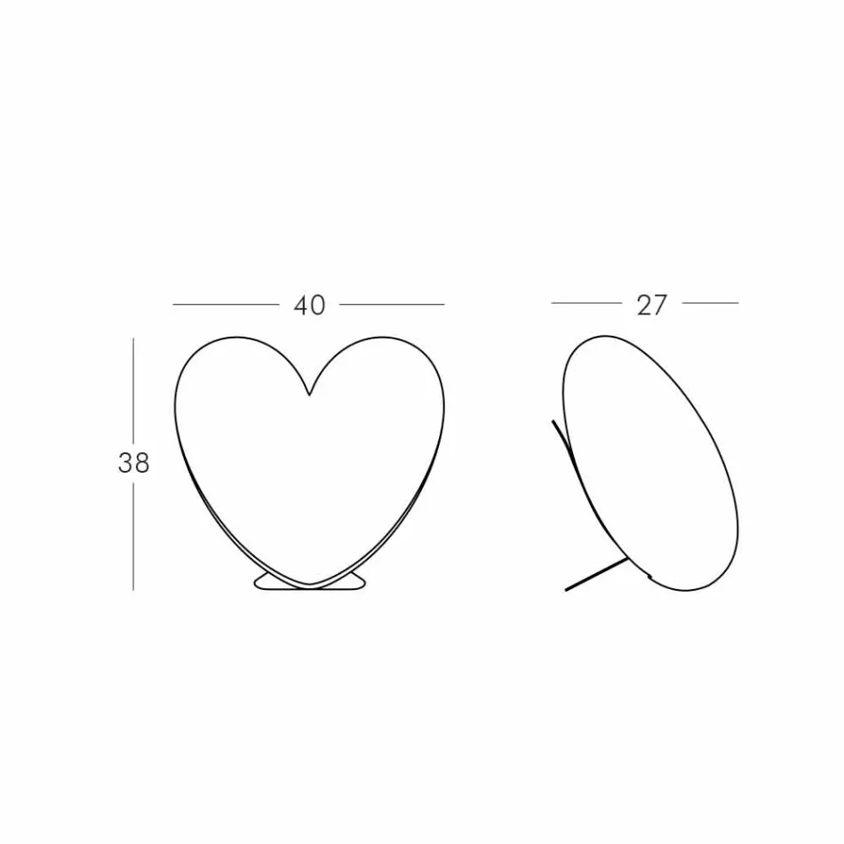 Barevné Slide Love stolní lampa srdce vyrobené v Itálii Viadurini