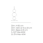 Třísvítivá skleněná a kovová stolní lampa vyrobená v Itálii - Lumira Viadurini
