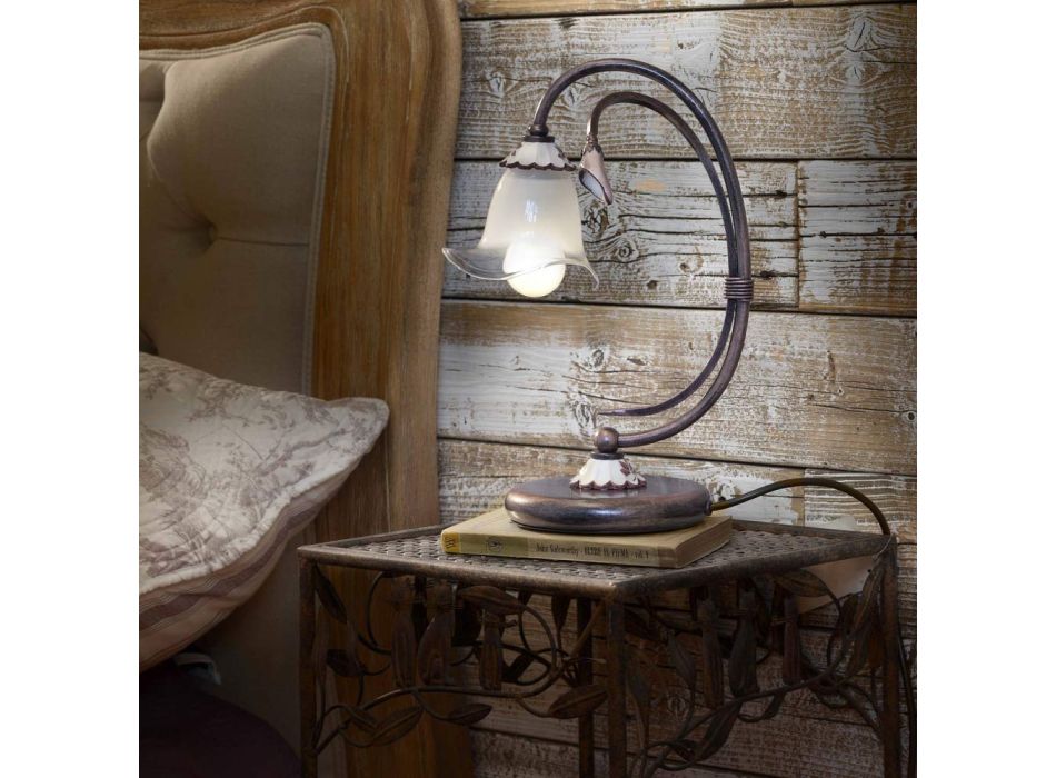 Podpůrná lampa Artisan z kovu, skla a keramiky - Vicenza Viadurini