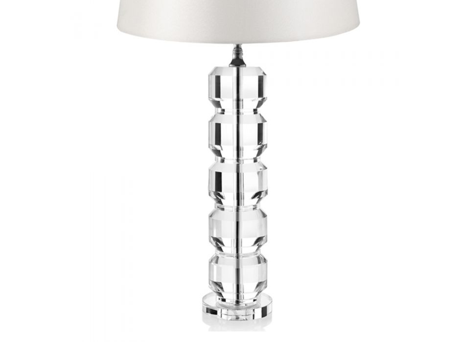 Podpůrná lampa v stínítku z křišťálového a válcového materiálu - Crocca Viadurini