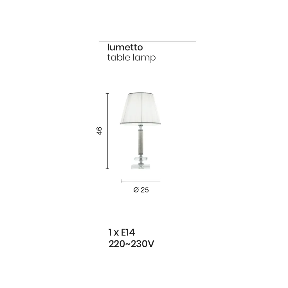 Klasická podpůrná lampa ve zlatém kovu, křišťál a stínidlo - Similo Viadurini