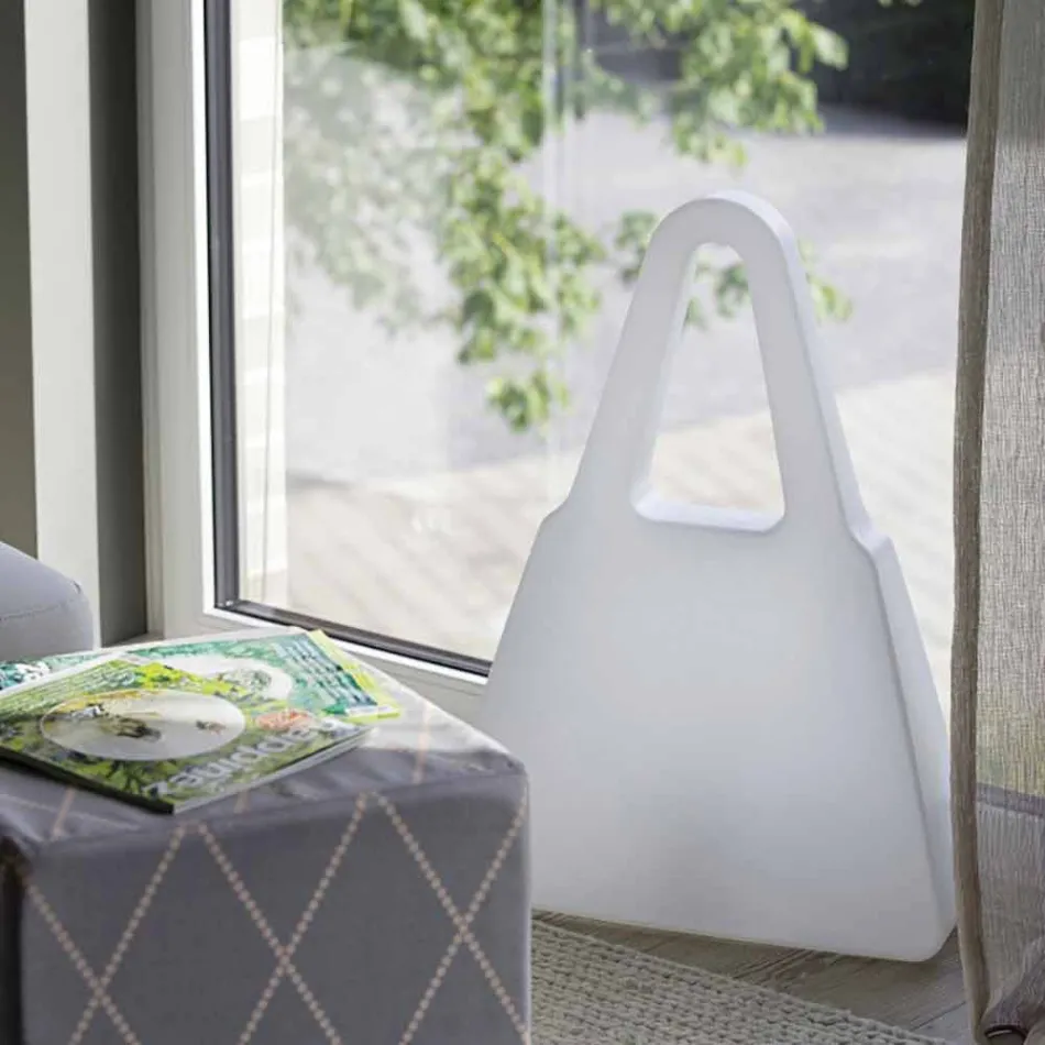 Stolní lampa z bílého plastu moderního designu pro interiér - Borsastar Viadurini