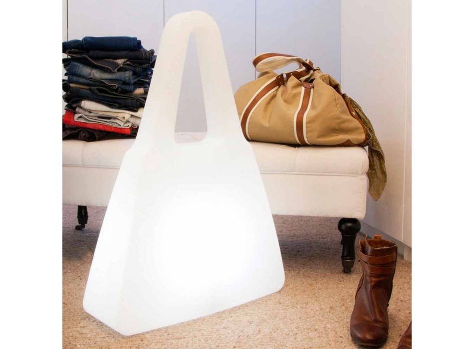 Stolní lampa z bílého plastu moderního designu pro interiér - Borsastar Viadurini