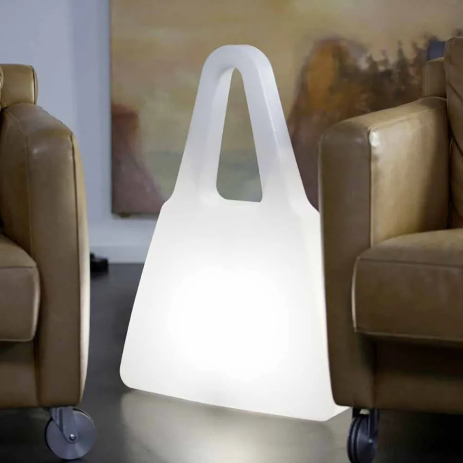 Stolní lampa z bílého plastu moderního designu pro interiér - Borsastar Viadurini