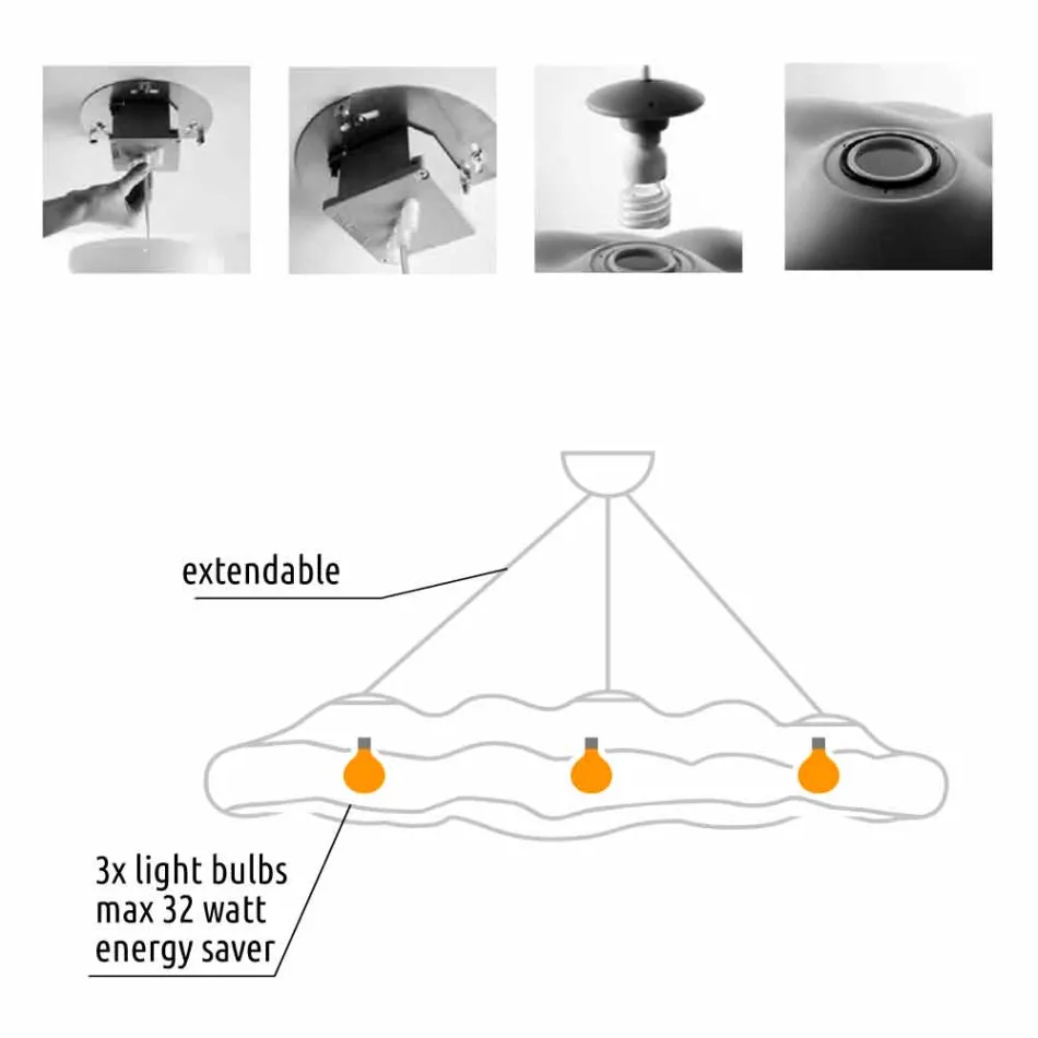 Venkovní designová závěsná lampa z polyethylenu - Nefos od společnosti Myyour Viadurini