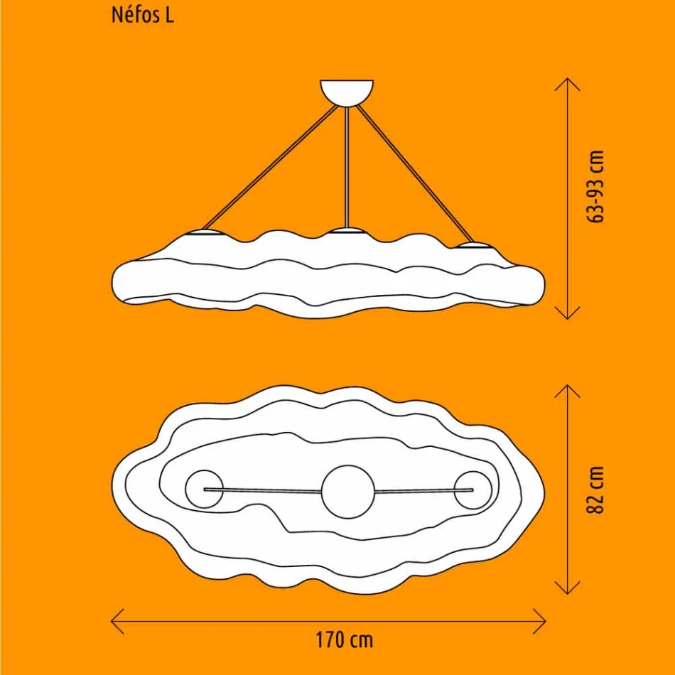 Venkovní designová závěsná lampa z polyethylenu - Nefos od společnosti Myyour Viadurini