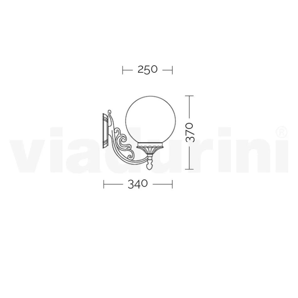 Venkovní svítidlo z hliníku s opálovou akrylovou koulí - trovaantracit Viadurini