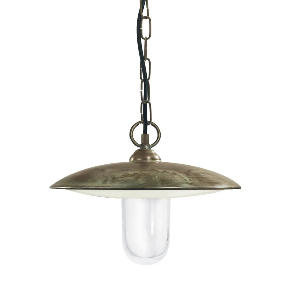 Venkovní lampa z mosazi, skla a IP44 Vyrobeno v Itálii - Drago Viadurini