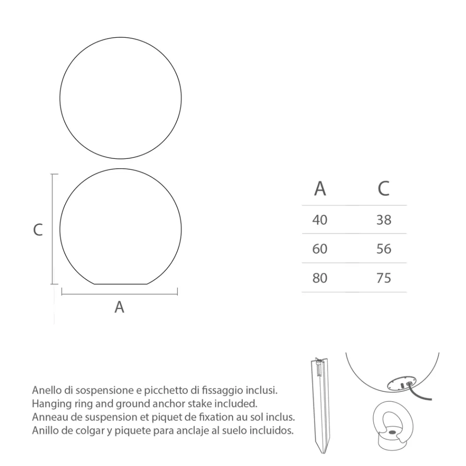 Venkovní kulové svítidlo z bílého polyetylenu Made in Italy - Nelida Viadurini