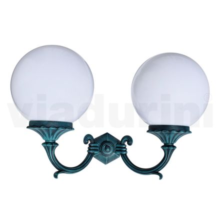 Zahradní lampa se 2 akrylovými světly a hliníkovou konstrukcí - Trovanero Viadurini