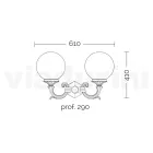 Zahradní lampa se 2 akrylovými světly a hliníkovou konstrukcí - Trovanero Viadurini