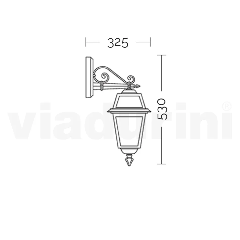 Zahradní lampa z antracitového hliníku a pískovaného skla - Elric Viadurini