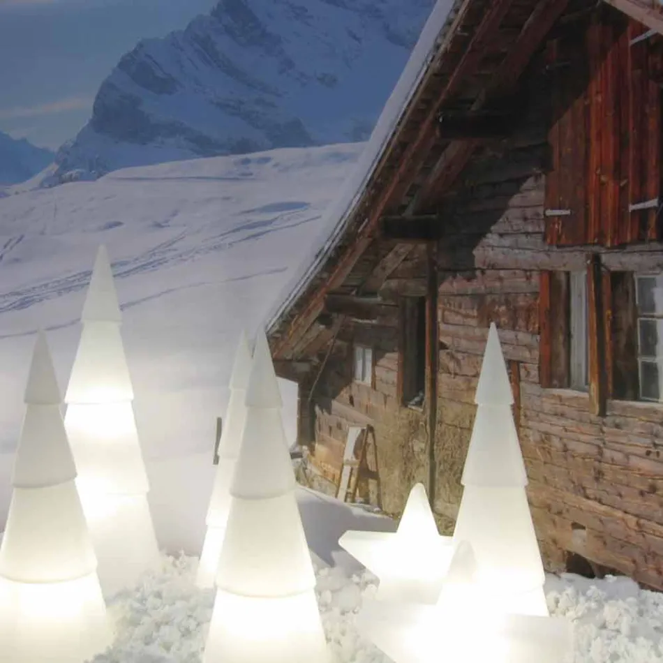 Vnitřní nebo venkovní lampa z bílého, červeného nebo zeleného plastu - Alberostar Viadurini