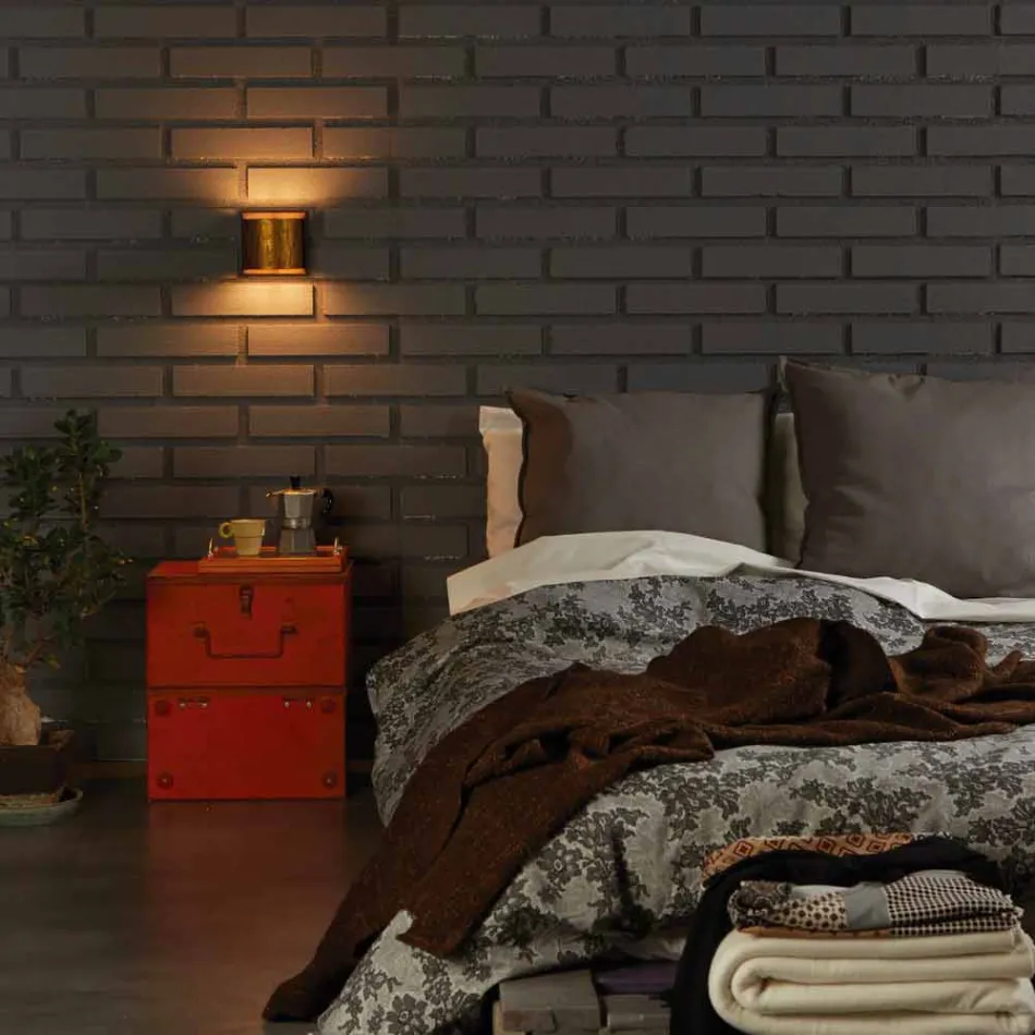 Moderní nástěnné svítidlo z mosazi a nerezové Ø11xh.11xsp.12 cm Bernadet Viadurini