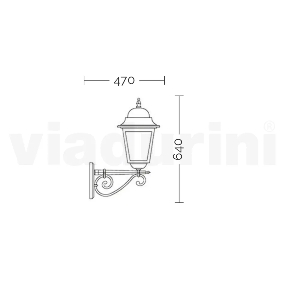 Venkovní nástěnná lampa z hliníku a průhledného skla - Alchymista Viadurini