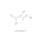 Nástěnná lampa se 2 světly z ručně vyráběného benátského skla - Ismail Viadurini