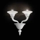 Nástěnná lampa se 2 světly z ručně vyráběného benátského skla - Ismail Viadurini