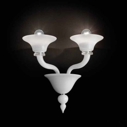 Nástěnná lampa se 2 světly z ručně vyráběného benátského skla - Ismail Viadurini