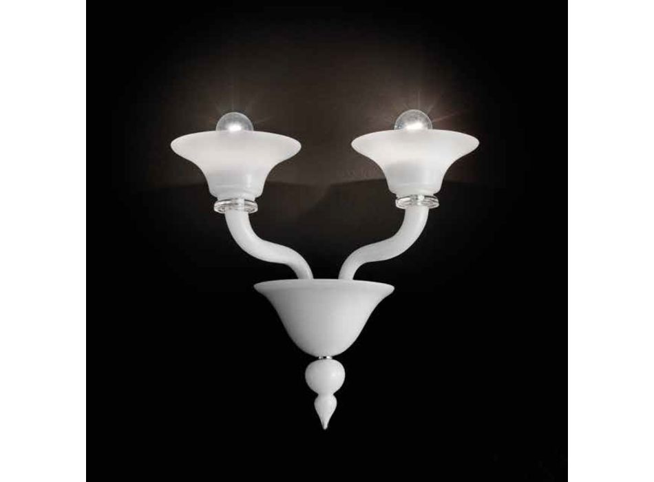 Nástěnná lampa se 2 světly z ručně vyráběného benátského skla - Ismail Viadurini