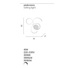 Nástěnné svítidlo s LED v lakovaném kovu v moderním designu - Trella Viadurini