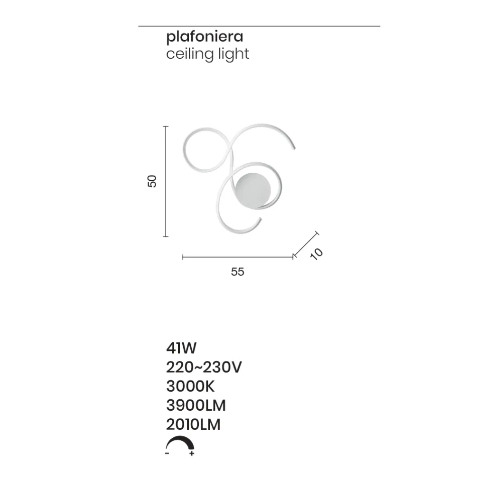 Nástěnné svítidlo s LED v lakovaném kovu v moderním designu - Trella Viadurini