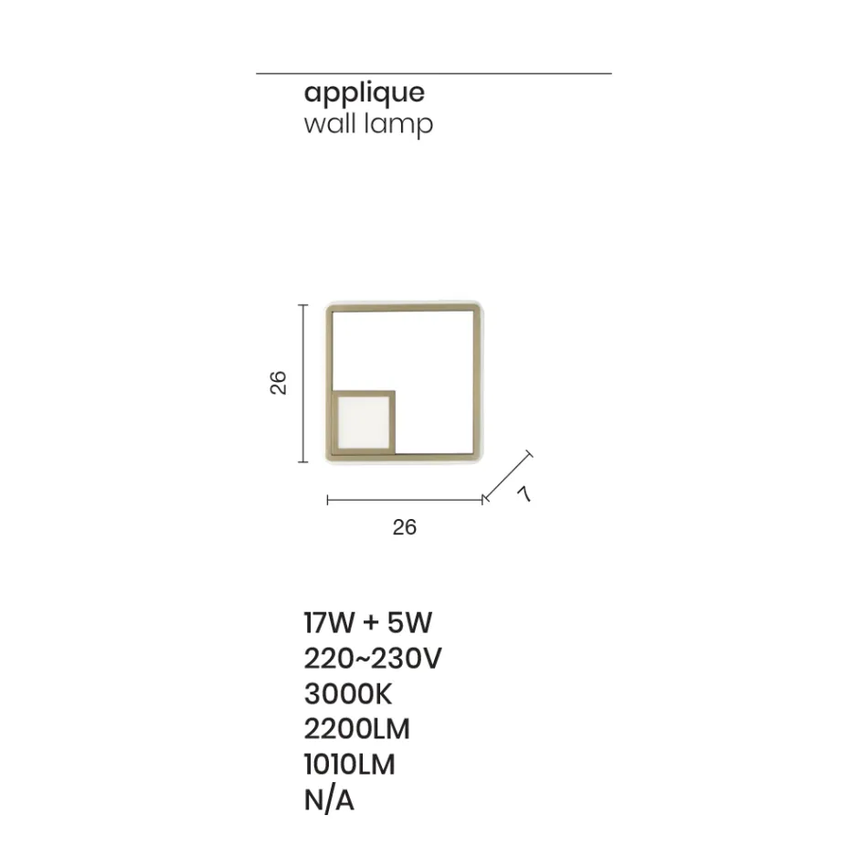 Nástěnná lampa s LED ve zlatém lakovaném kovu - formální Viadurini
