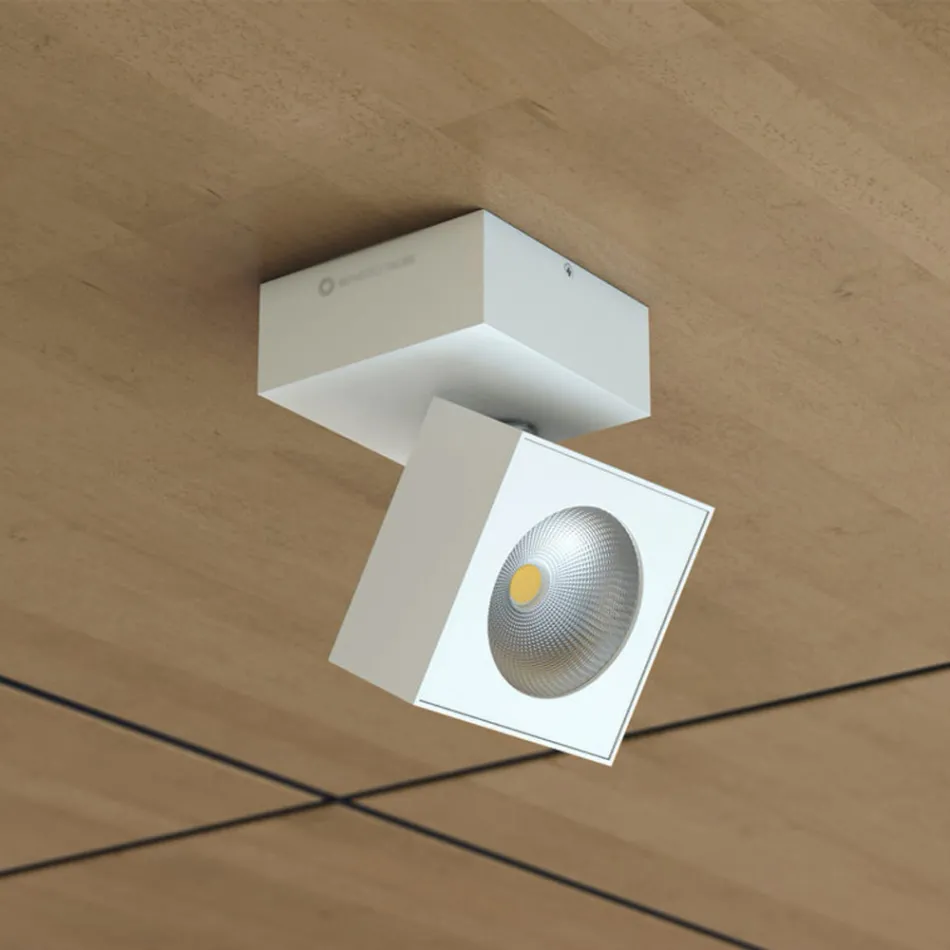 Dekorativní nástěnná lampa LED 14W v bílém nebo černém hliníku - Vernon Viadurini