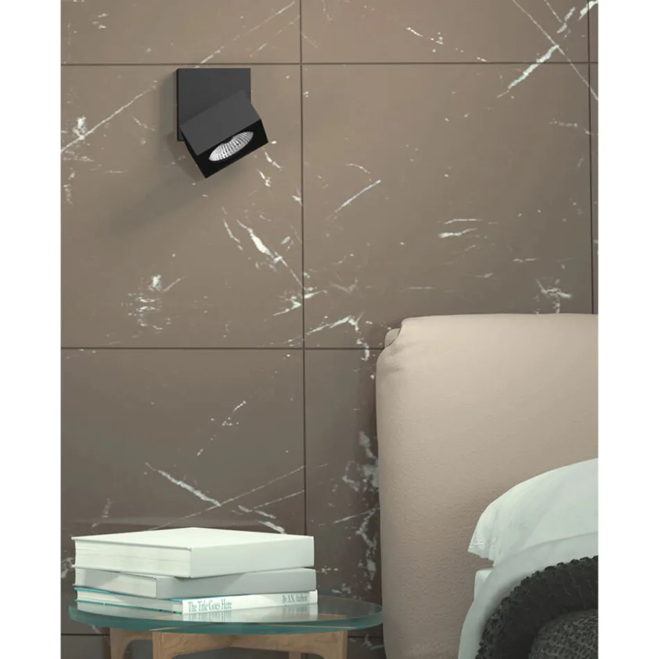 Dekorativní nástěnná lampa LED 14W v bílém nebo černém hliníku - Vernon Viadurini