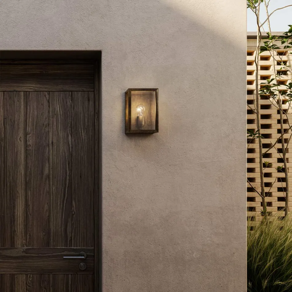 Velké nástěnné svítidlo z mosazi a skla Quadro Il Fanale Viadurini