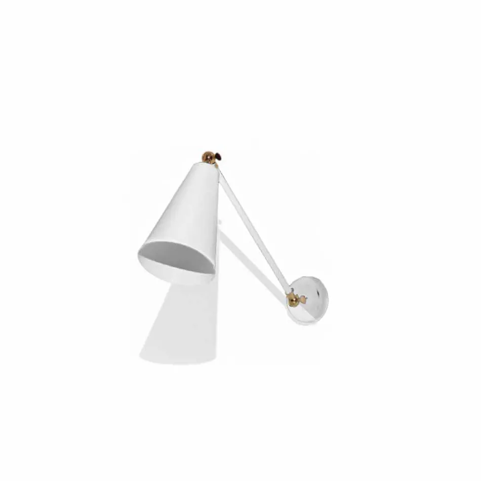 Kovová nástěnná lampa s detaily ve zlatém provedení vyrobená v Itálii - Zaira Viadurini