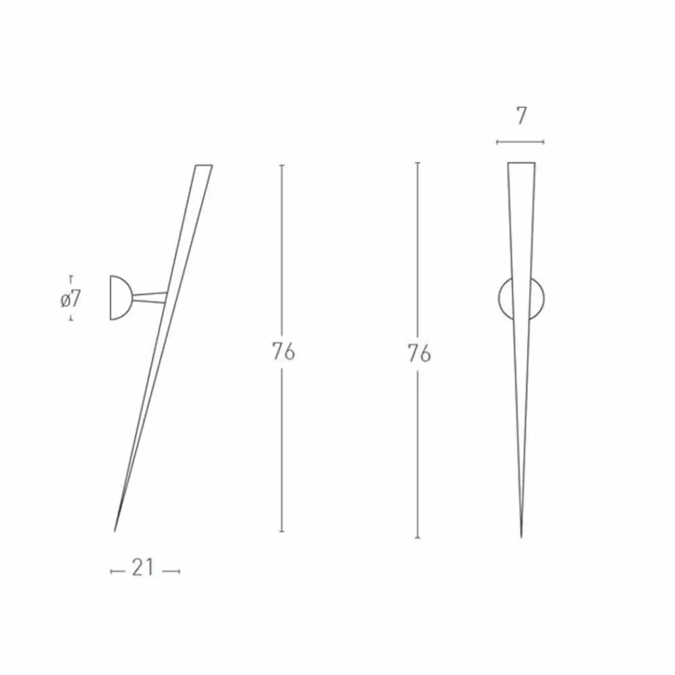 Nástěnná lampa z lakovaného kovu s integrovanou LED vyrobenou v Itálii - trůn Viadurini