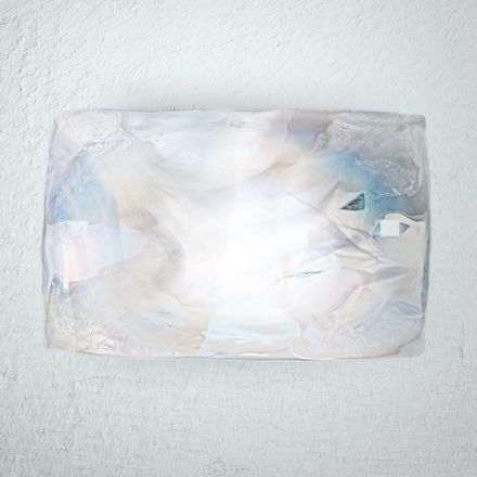 Ručně foukaná nástěnná skleněná lampa Mother of Pearl v Benátkách - Chrystal Viadurini