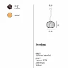 Moderní nástěnné svítidlo Steel Ø48xh.40xL.cavo100 cm Beren Viadurini