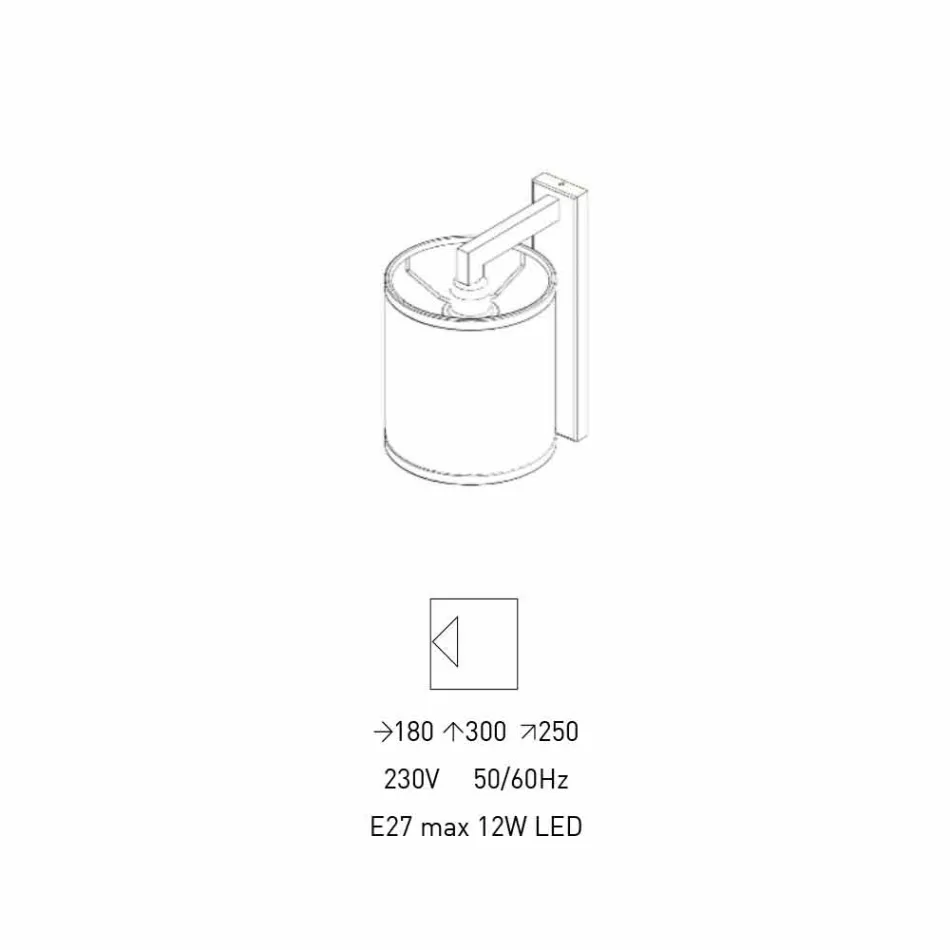 Moderní kovová nástěnná lampa s lněným stínidlem vyrobené v Itálii - Bali Viadurini